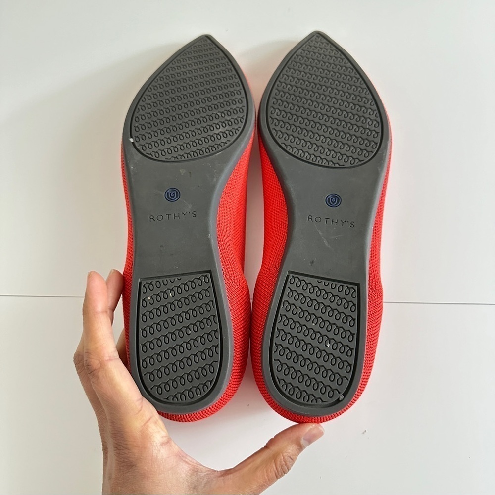 NWOT Rothy’s Women's The Point Flame Red Color Pointed-Toe Flats sz W10.5 - Picture 15 of 15
